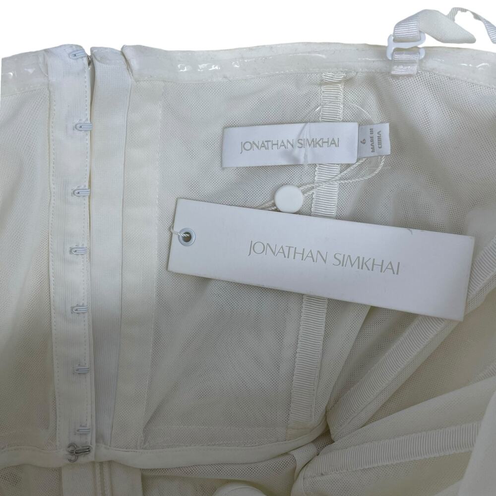Jonathan Simkhai Strapless Lace Bridal Dress Convertible White Size 6 - Picture 12 of 12